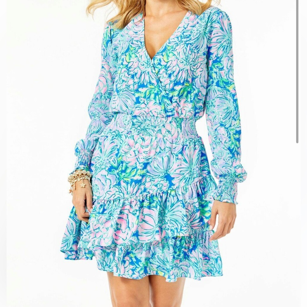Lilly Pulitzer Christiana Multi In Full Bloom Smocked Stretch Dress